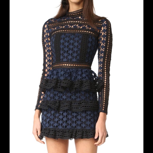 Self-Portrait HIGH NECK STAR LACE PANELLED